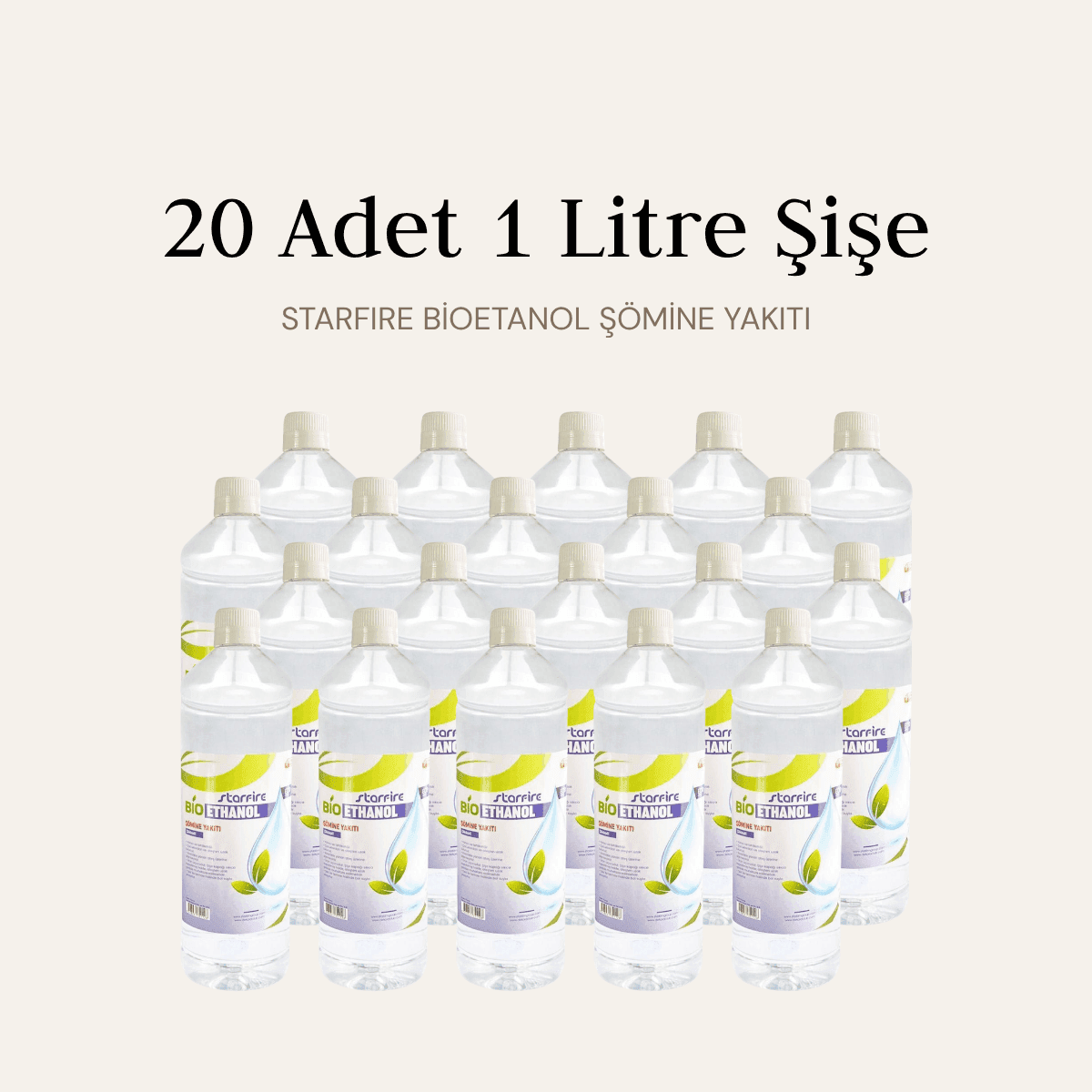 Starfire Bioetanol Şömine Yakıtı, 20 adet 1 litre şişe