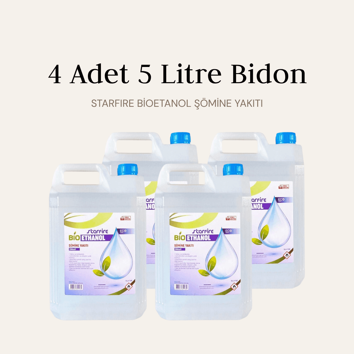 Starfire Bioetanol Şömine Yakıtı, 4 adet 5 litre bidon