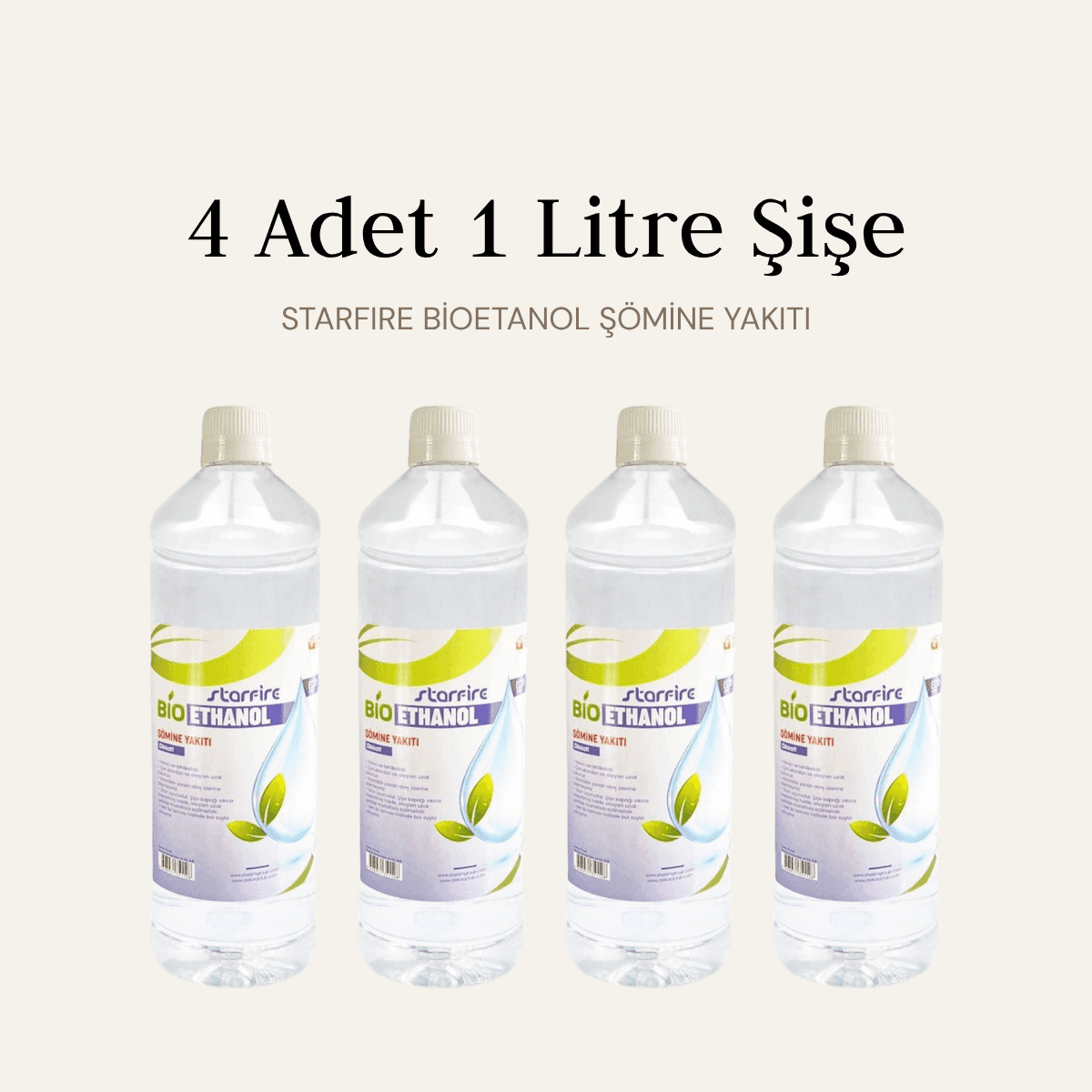Starfire Bioetanol Şömine Yakıtı, 4 adet 1 litre şişe