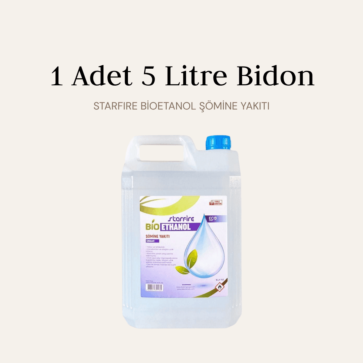 Starfire Bioetanol Şömine Yakıtı, 1 adet 5 litre bidon