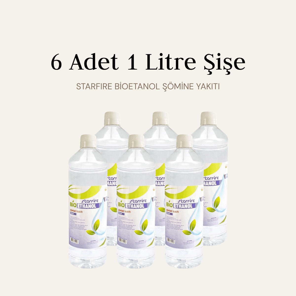 Starfire Bioetanol Şömine Yakıtı, 6 adet 1 litre şişe