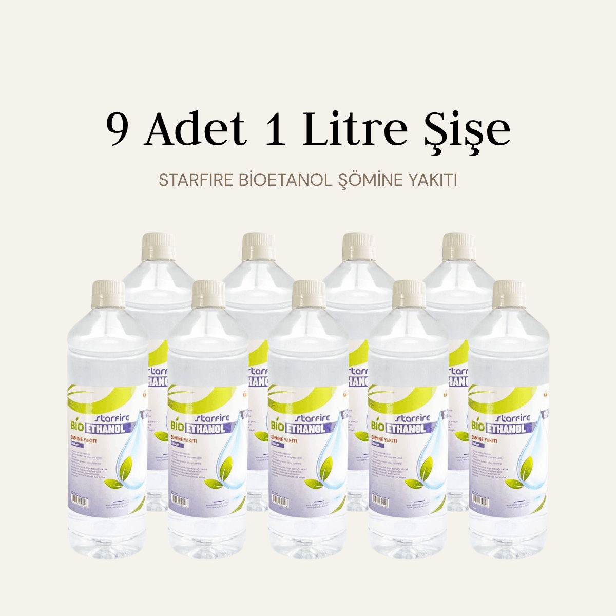 Starfire Bioetanol Şömine Yakıtı, 9 adet 1 litre şişe