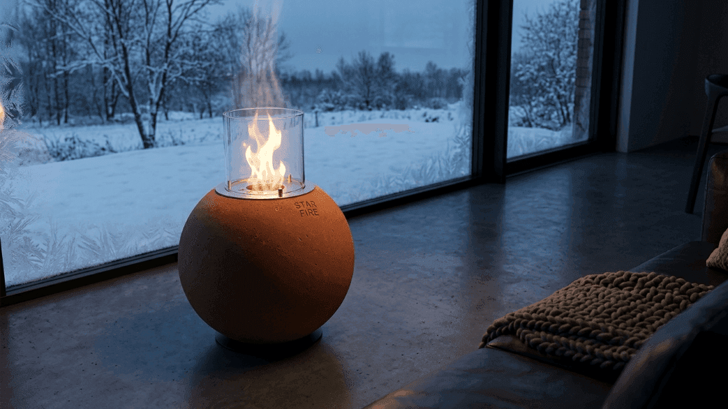 Büyütmek için çift tıklayın Starfire Bowl Stone Beton Bioetanol Şömine Kırmızı 4