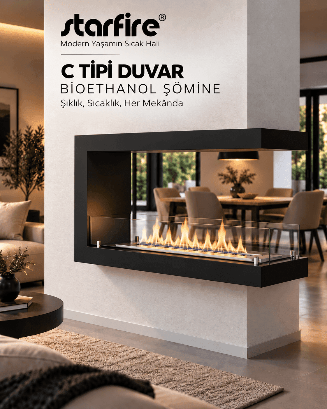 Büyütmek için çift tıklayın C Tipi Duvar Tipi Bioetanol Şömine 2