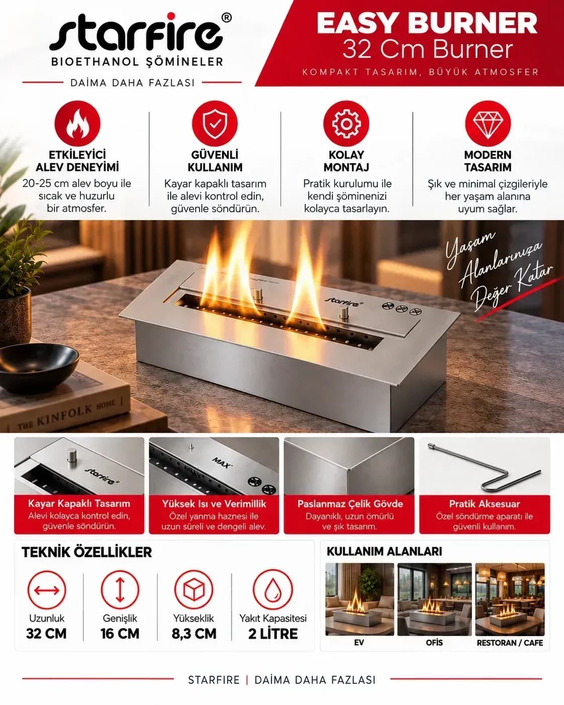 Büyütmek için çift tıklayın Starfire Easy Burner 32 cm ürün görseli