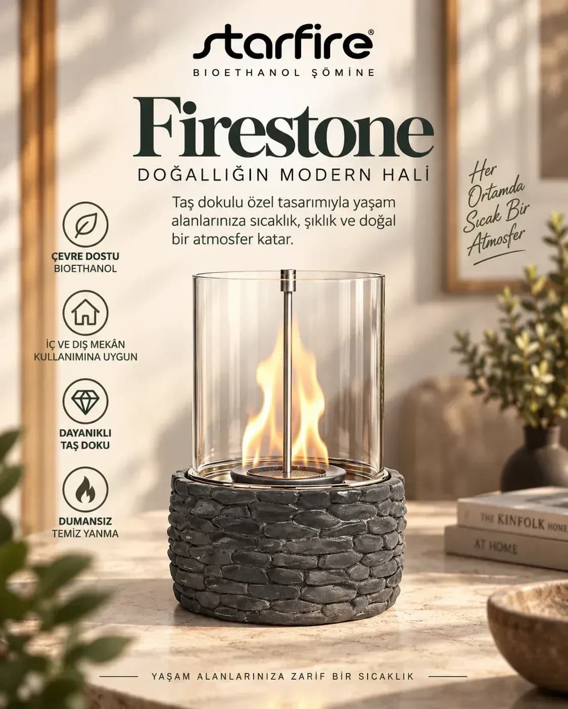Büyütmek için çift tıklayın Firestone Masaüstü Bioetanol Şömine (Siyah) ürün görseli