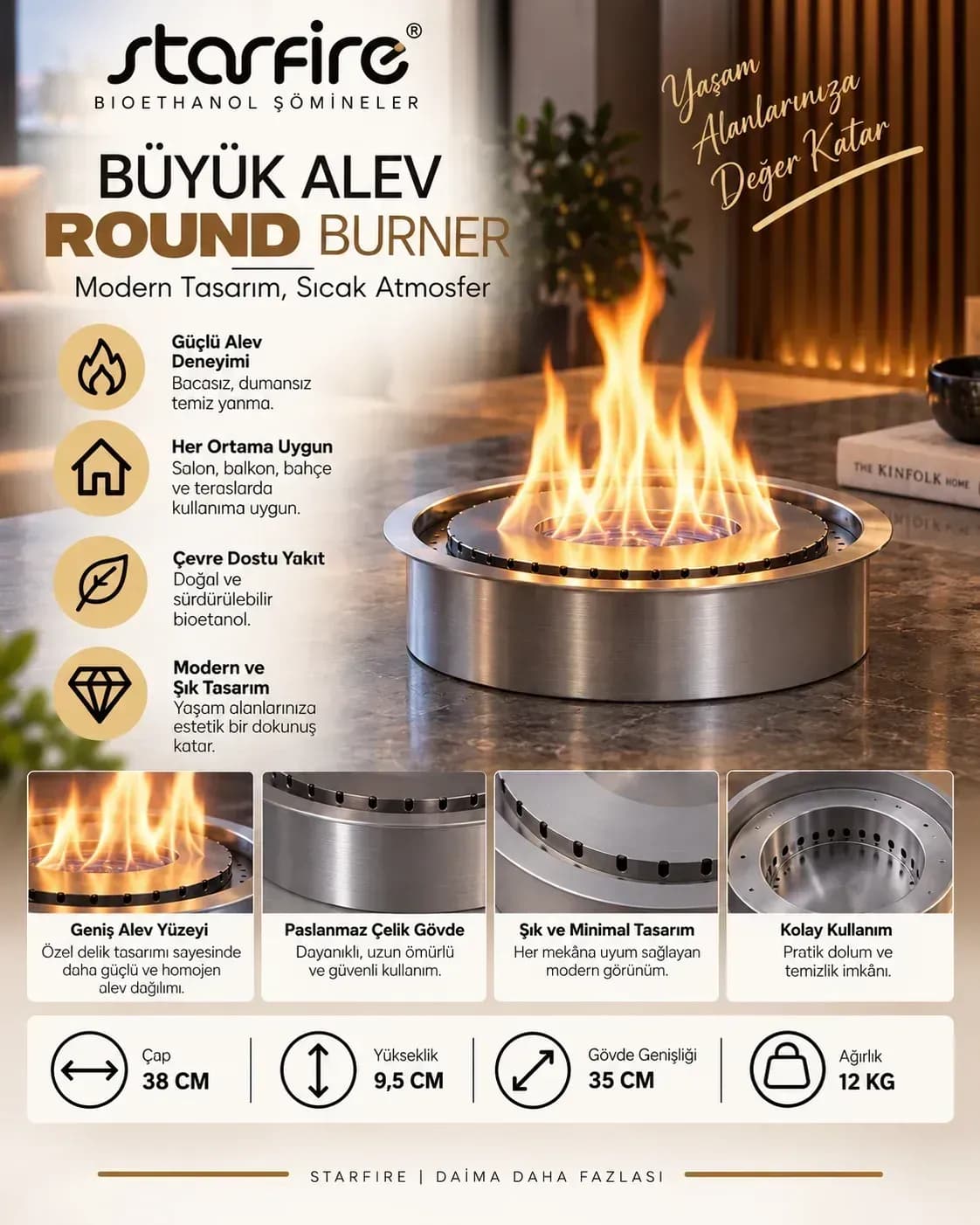 Büyütmek için çift tıklayın Starfire Büyük Alev Yuvarlak Burner ürün görseli