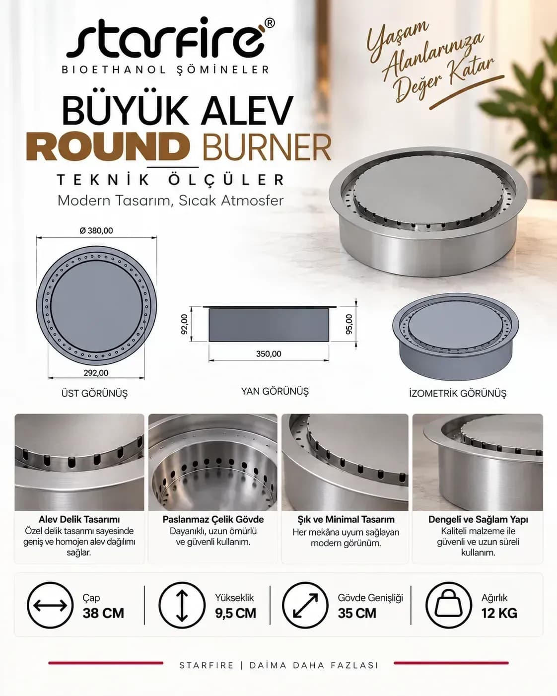 Büyütmek için çift tıklayın Starfire Büyük Alev Yuvarlak Burner ürün görseli
